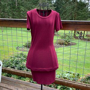 Forever 21 Women's size Small Burgandy Short Sleeve T-Shirt Dress